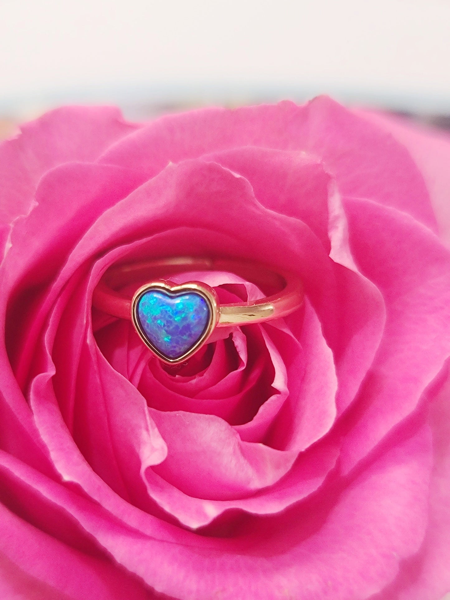 Heart Faux Opal Ring ilaments Jewelry