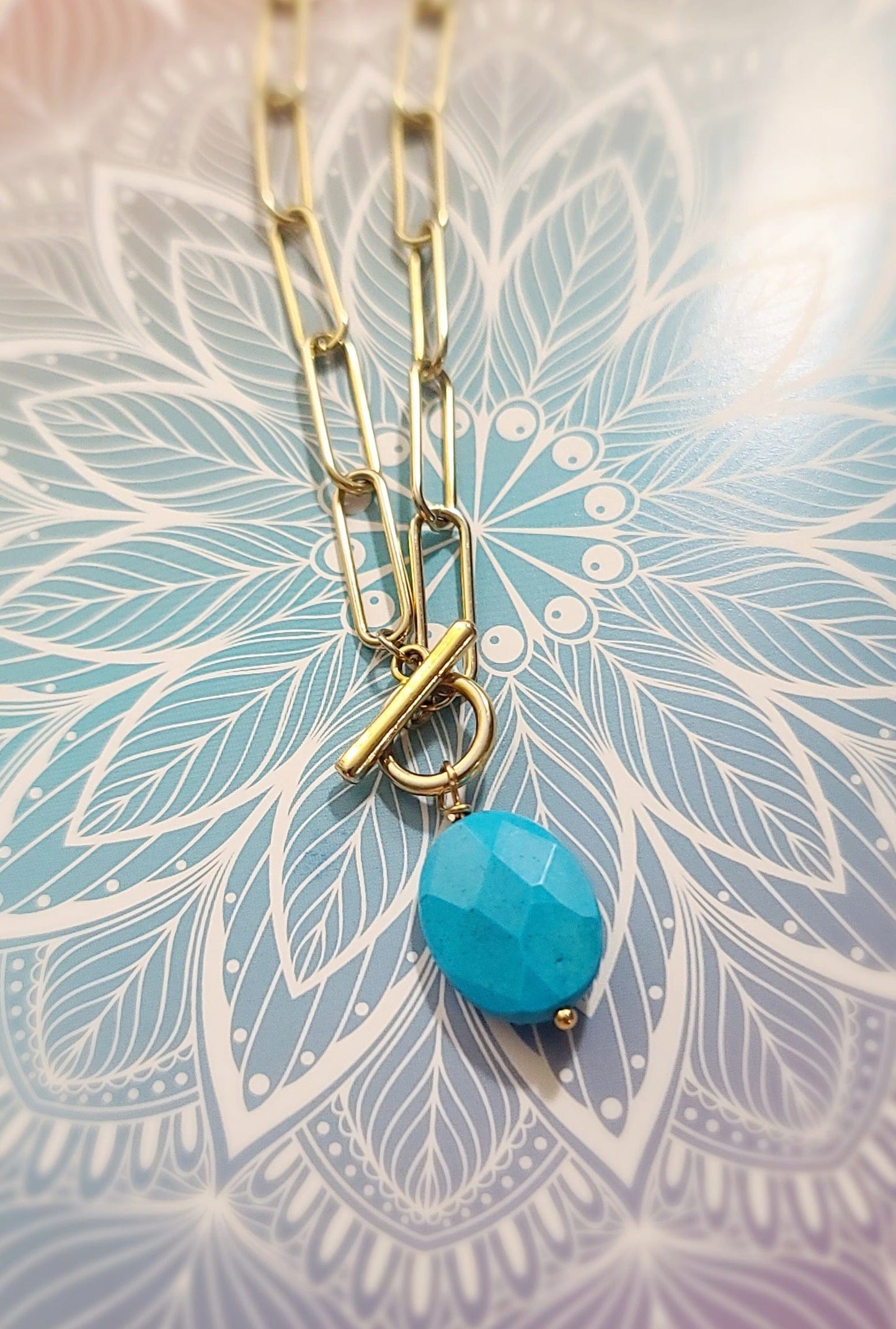 Turquoise Paperclip Necklace ilaments Jewelry