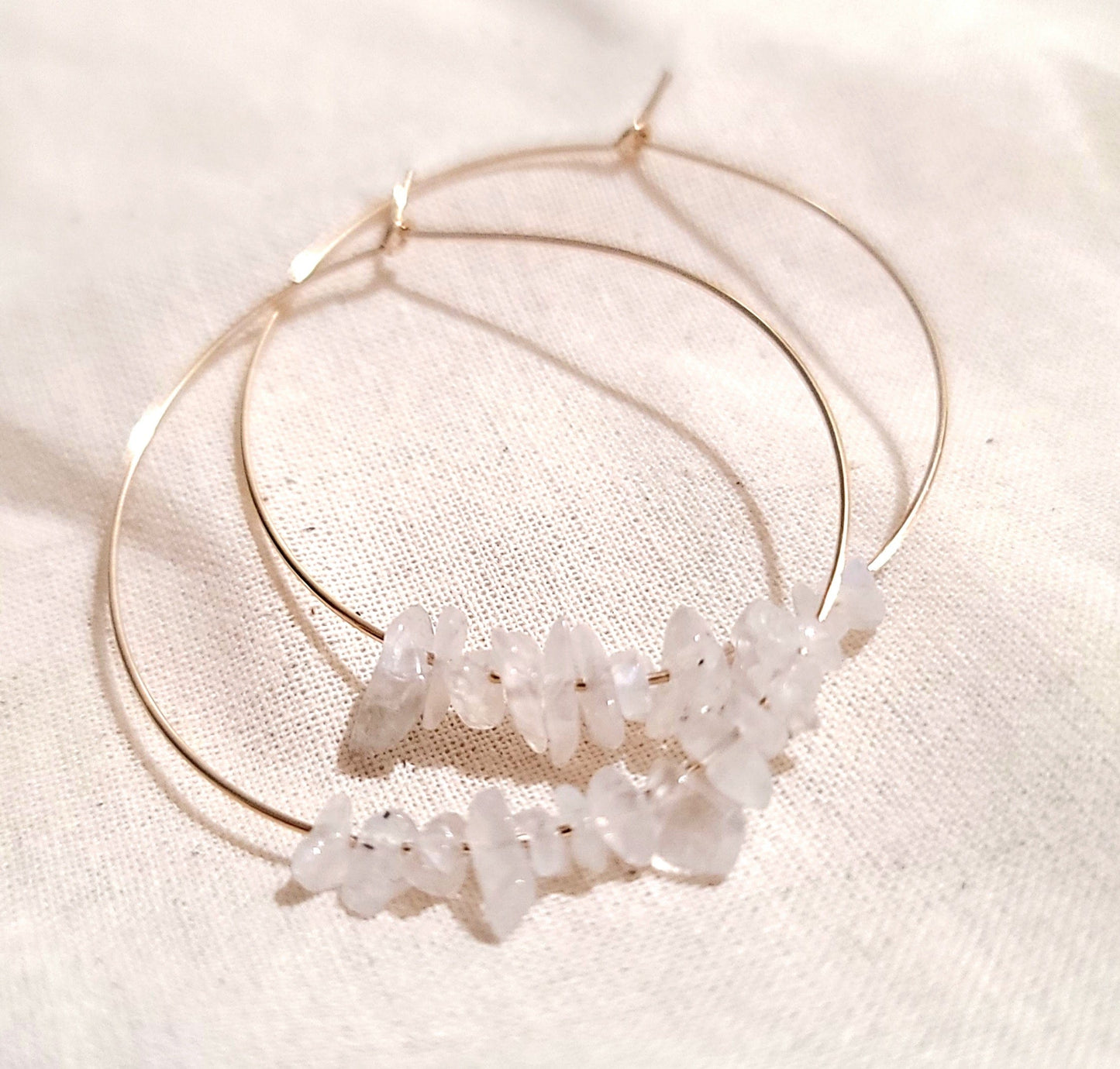 Moonstone Hoop Earrings ilaments Jewelry