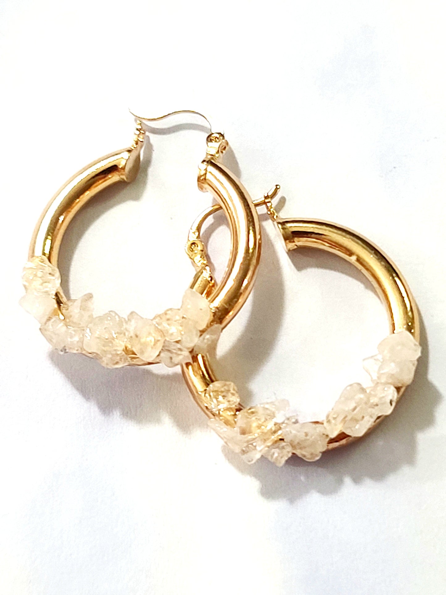 Moonstone Huggie Hoop Earrings ilaments Jewelry