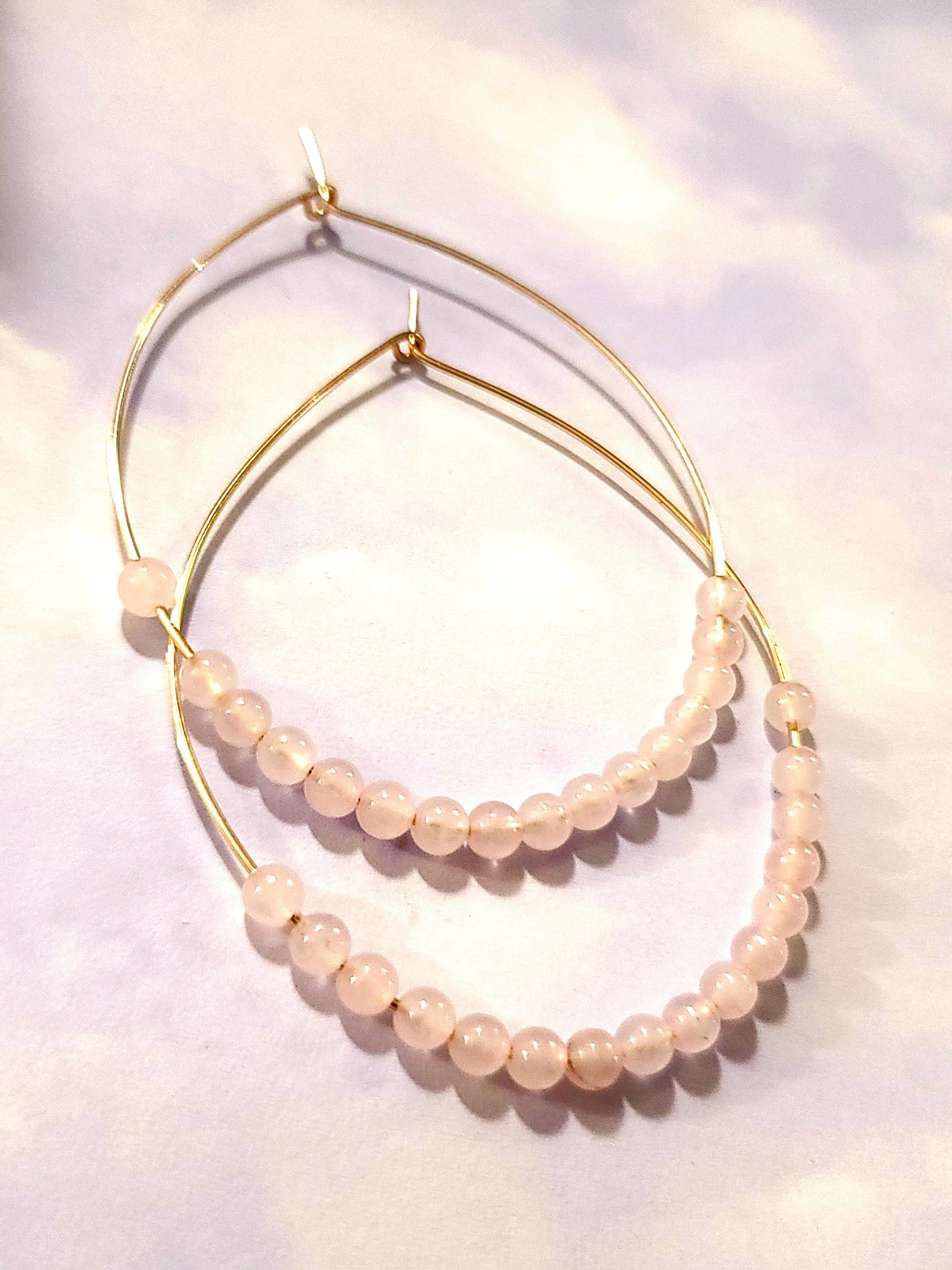Rosa Quartz Hoop Earrings ilaments Jewelry
