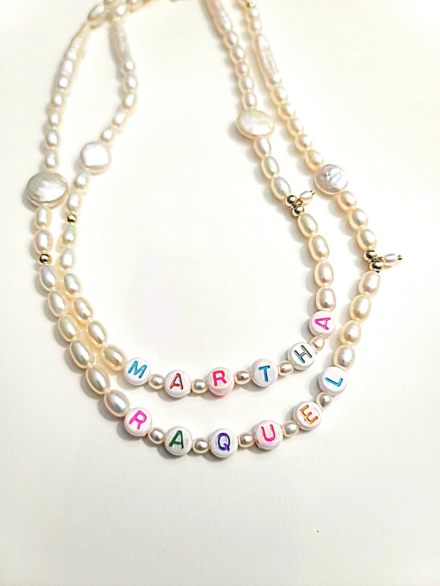 Custom Pearl Name Necklace ilaments Jewelry