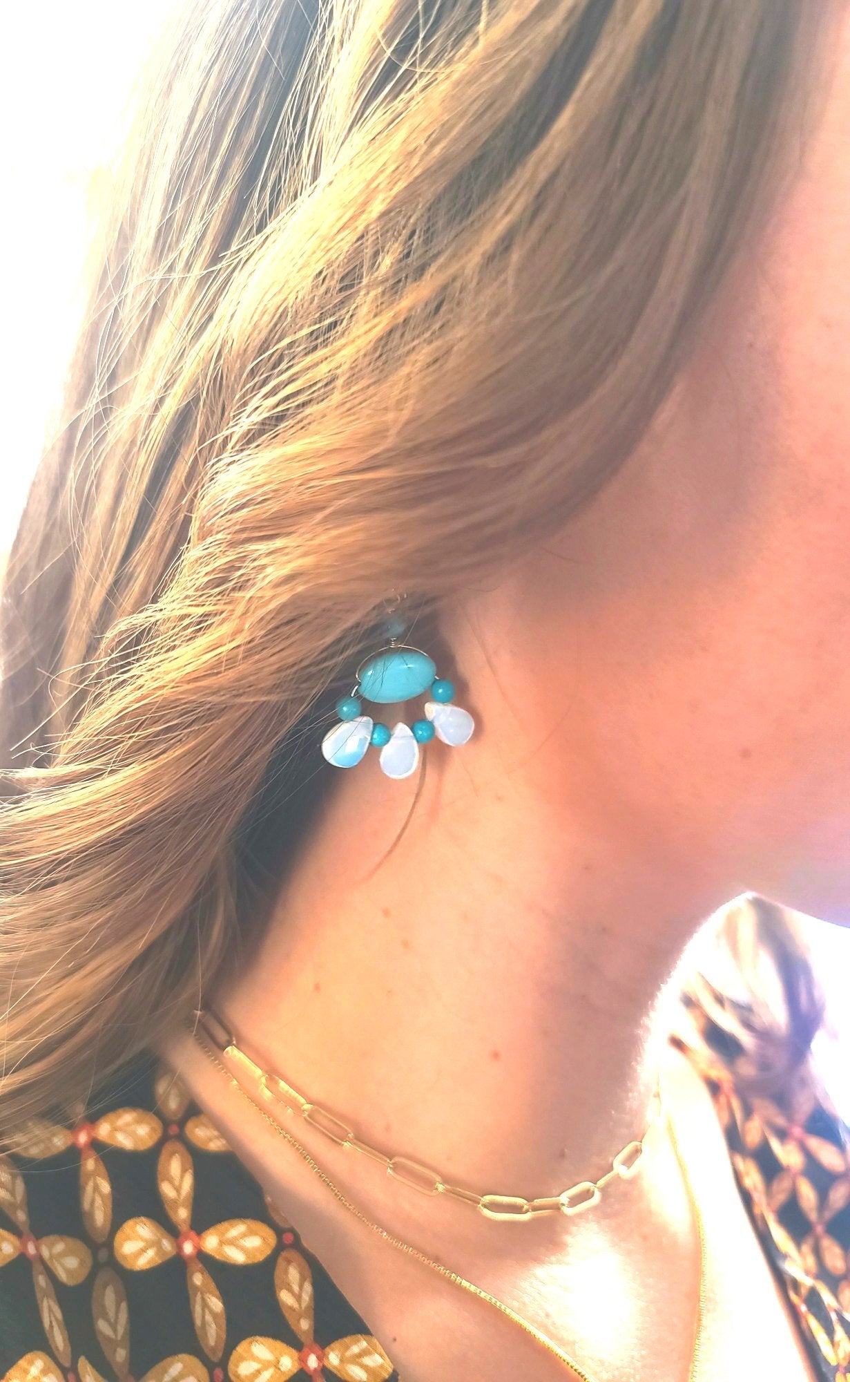 Opalite Turquoise Xochitl Earrings ilaments Jewelry