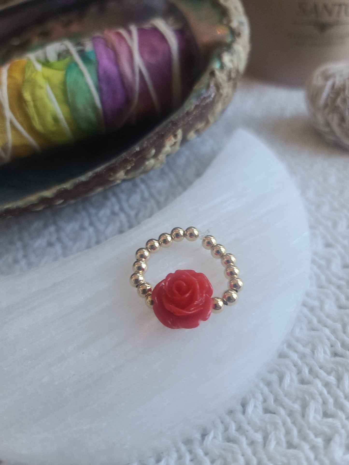 Rose Gold Bead Ring ilaments Jewelry