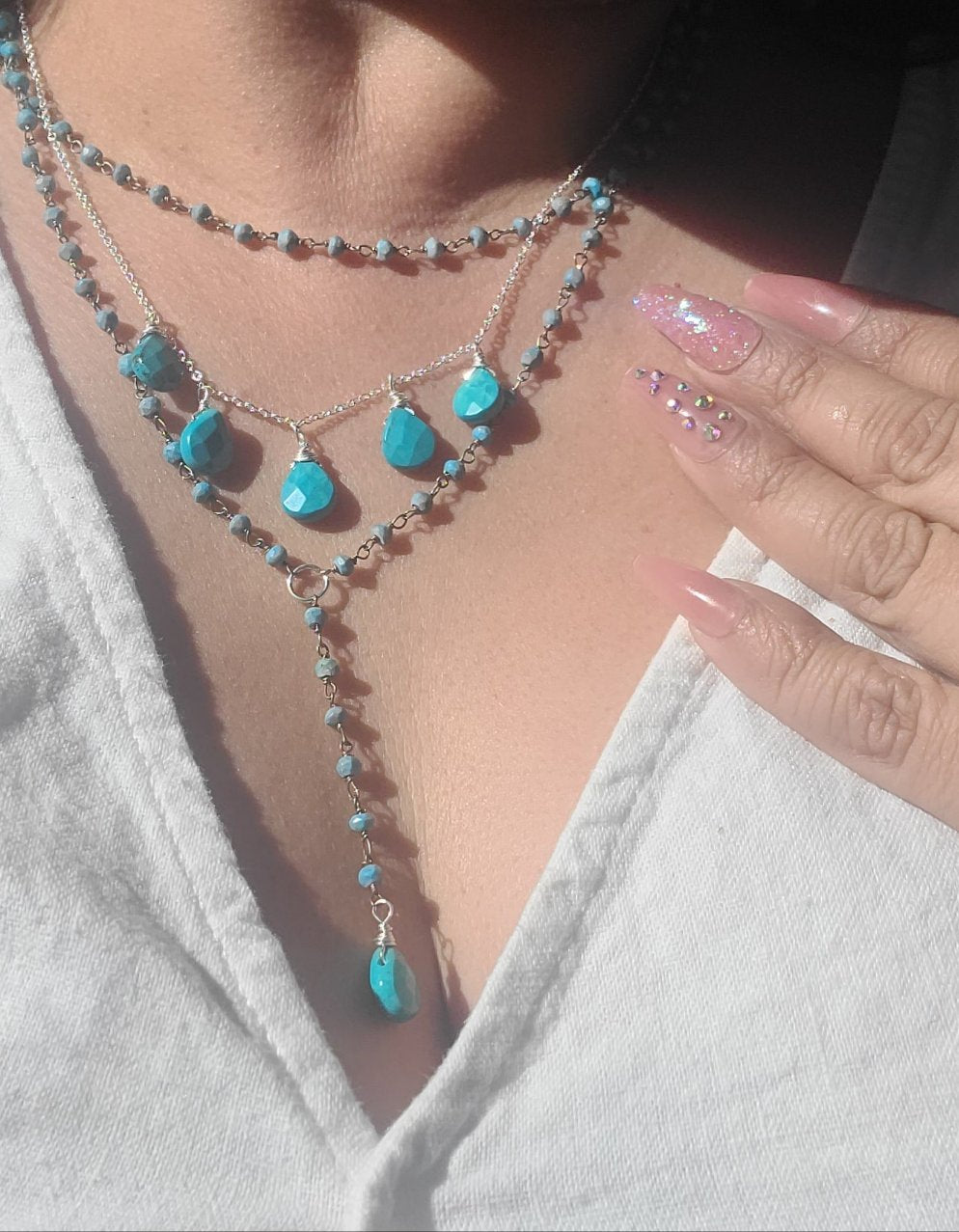 Turquoise Chakra Necklace ilaments Jewelry