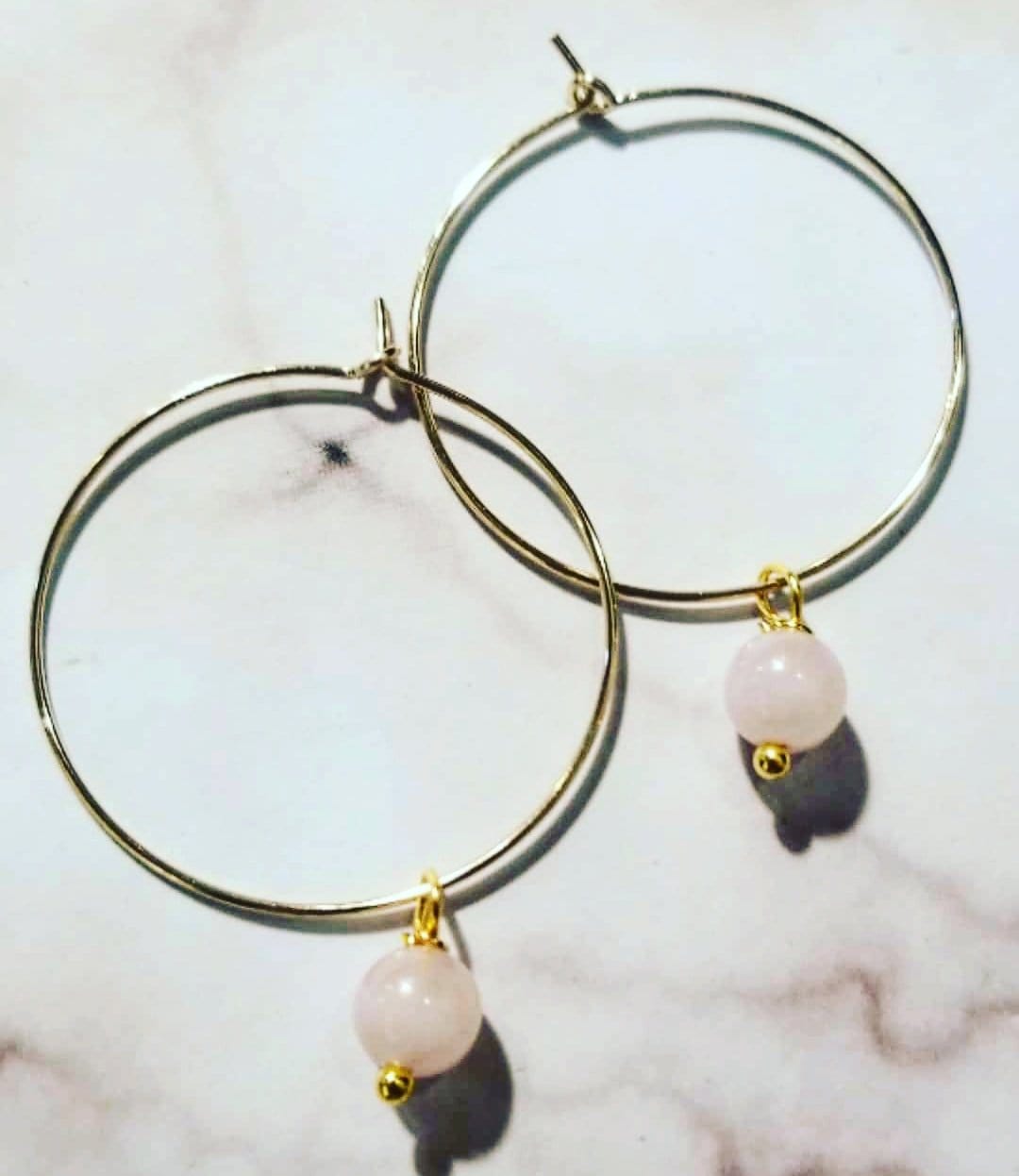 Rose Quartz Amor Hoops ilamentsjewelry