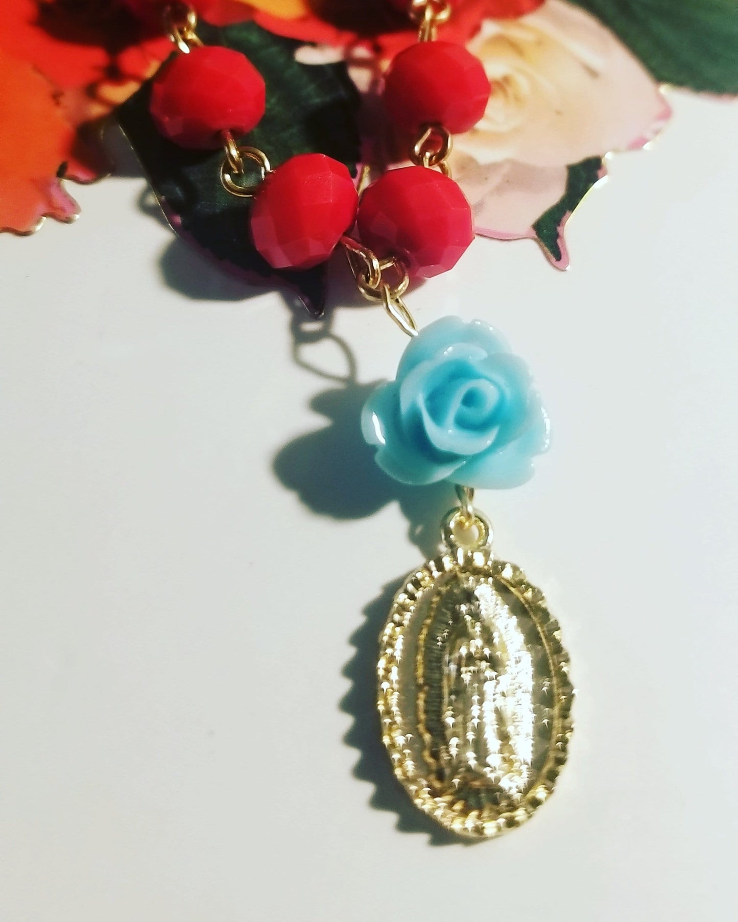 Virgen Guadalupe Rosary Charm Necklace ilamentsjewelry