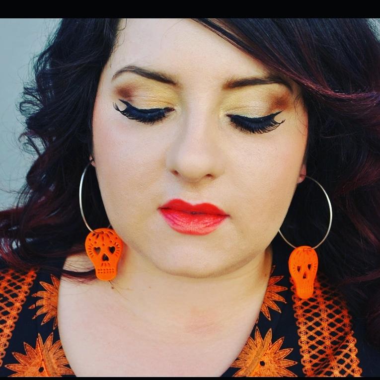 Marigold Sugar Skull Hoop Earrings ilamentsjewelry