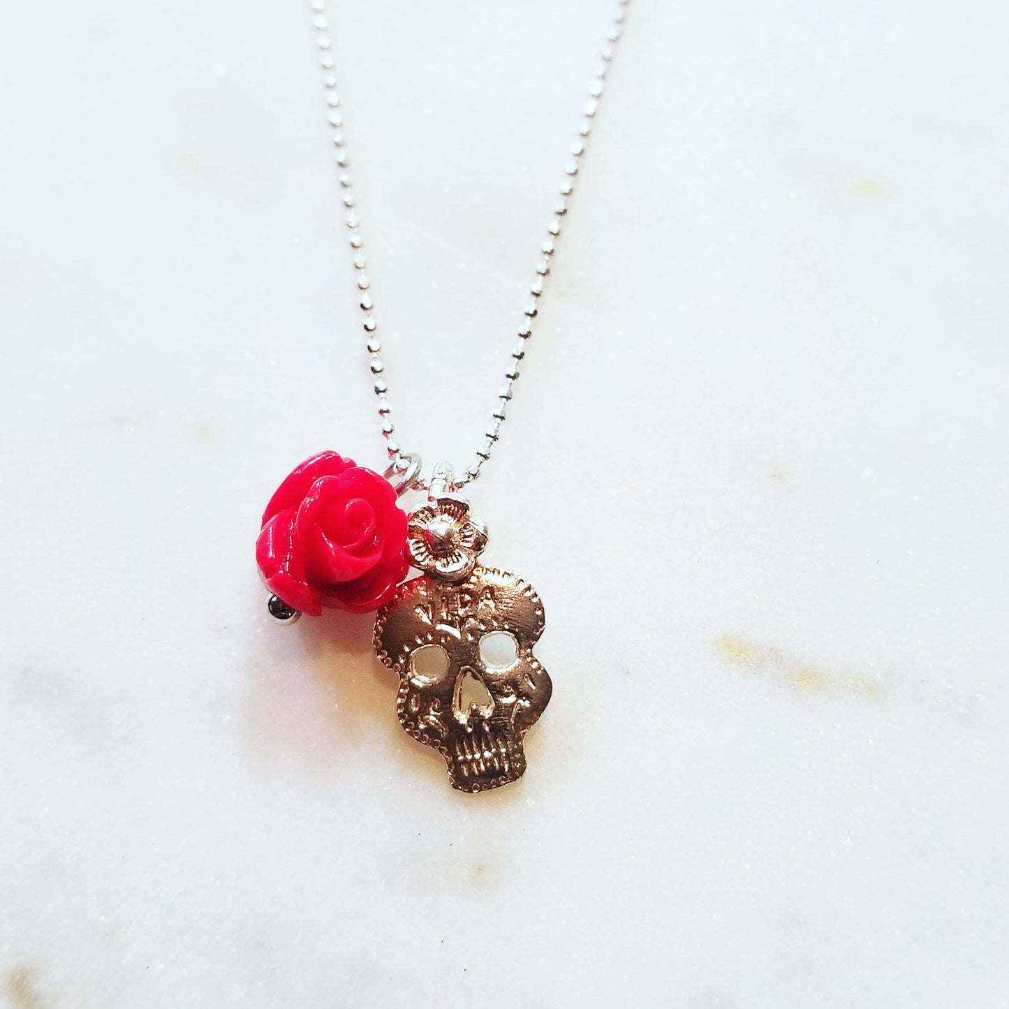 Sugar Skull Rose Necklace ilamentsjewelry