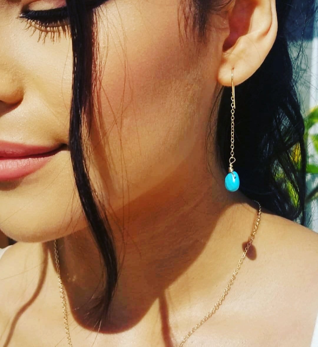 Turquoise 14kt GF Drop Earrings ilamentsjewelry