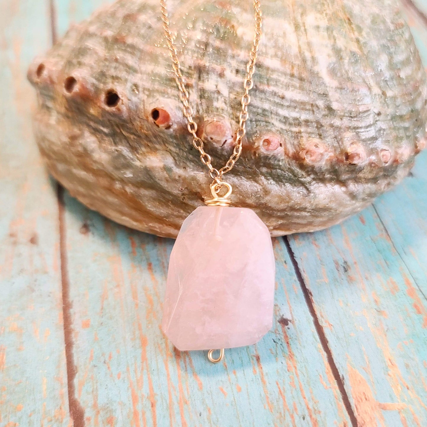 Rose Quartz Love Necklace ilaments Jewelry