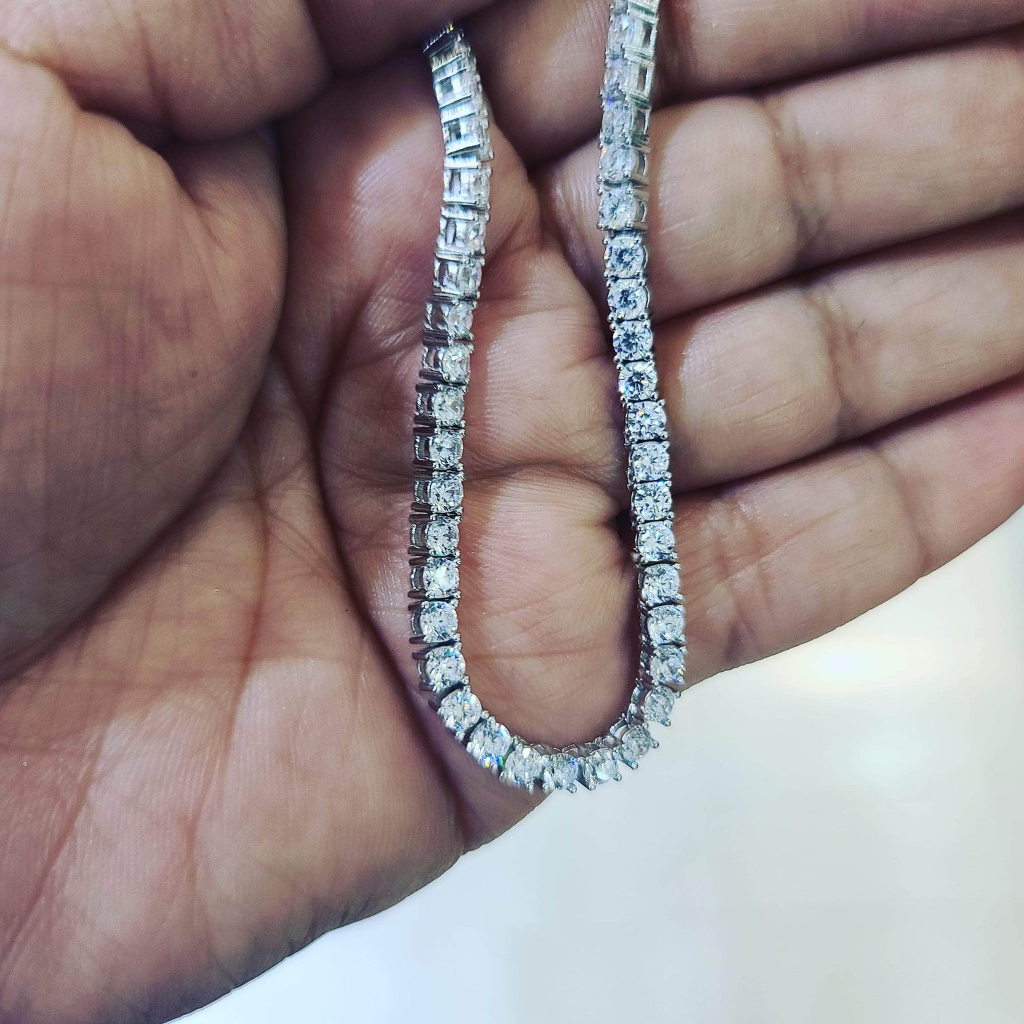 Tennis Cz Sterling Silver Necklace ilaments Jewelry