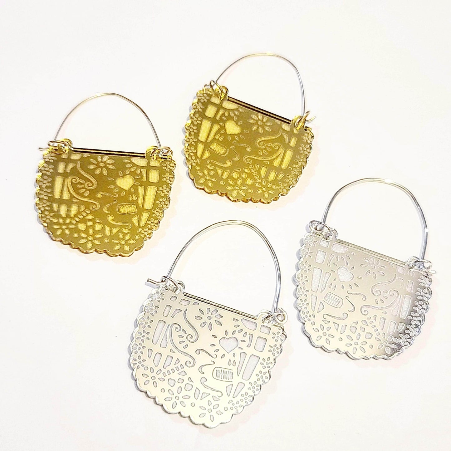 Papel Picado Oro Hoop Earrings ilaments Jewelry