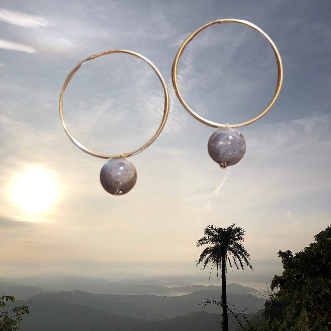 Labradorite Hoop Earrings ilaments Jewelry