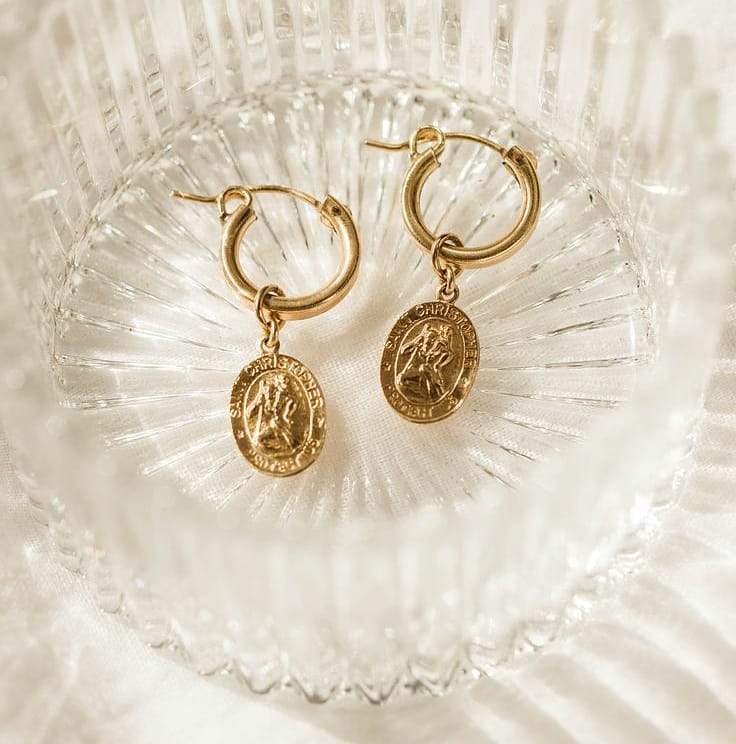 St. Christopher Charm Earrings ilaments Jewelry