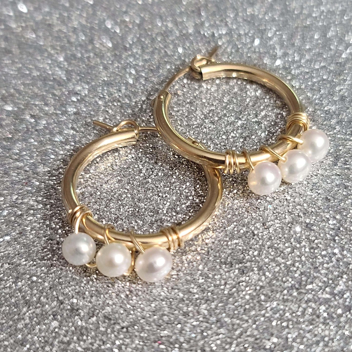 Pearl Hoop Earrings ilamentsjewelry