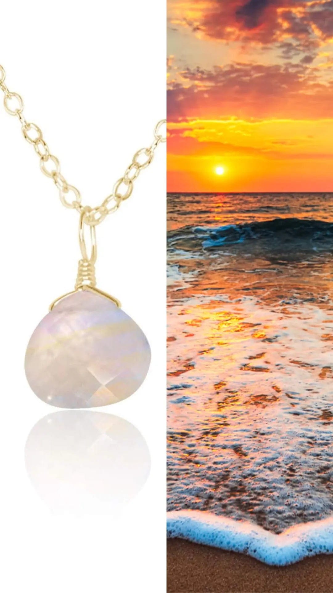 Moonstone Gemstone Necklace ilaments Jewelry