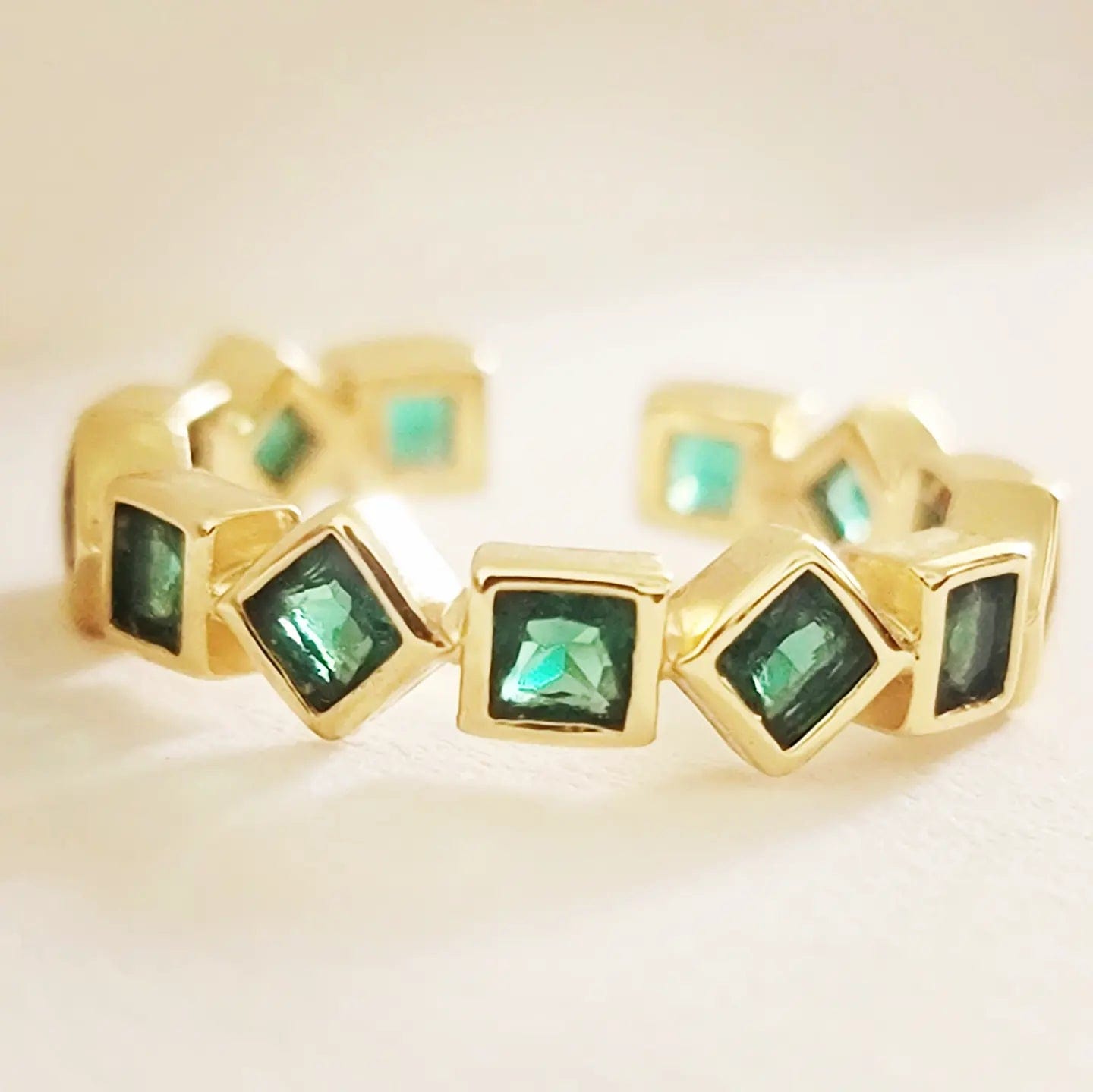 Emerald Crystal Ring Stack ilaments Jewelry