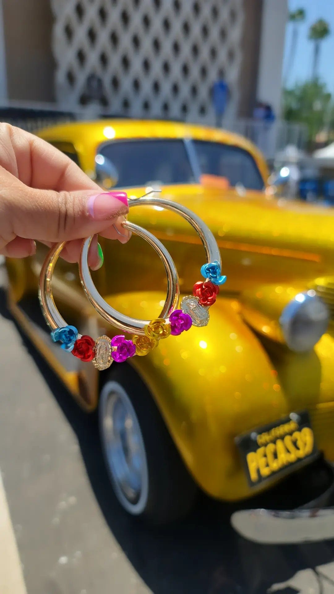 Virgen Floral Hoop Earrings ilaments Jewelry