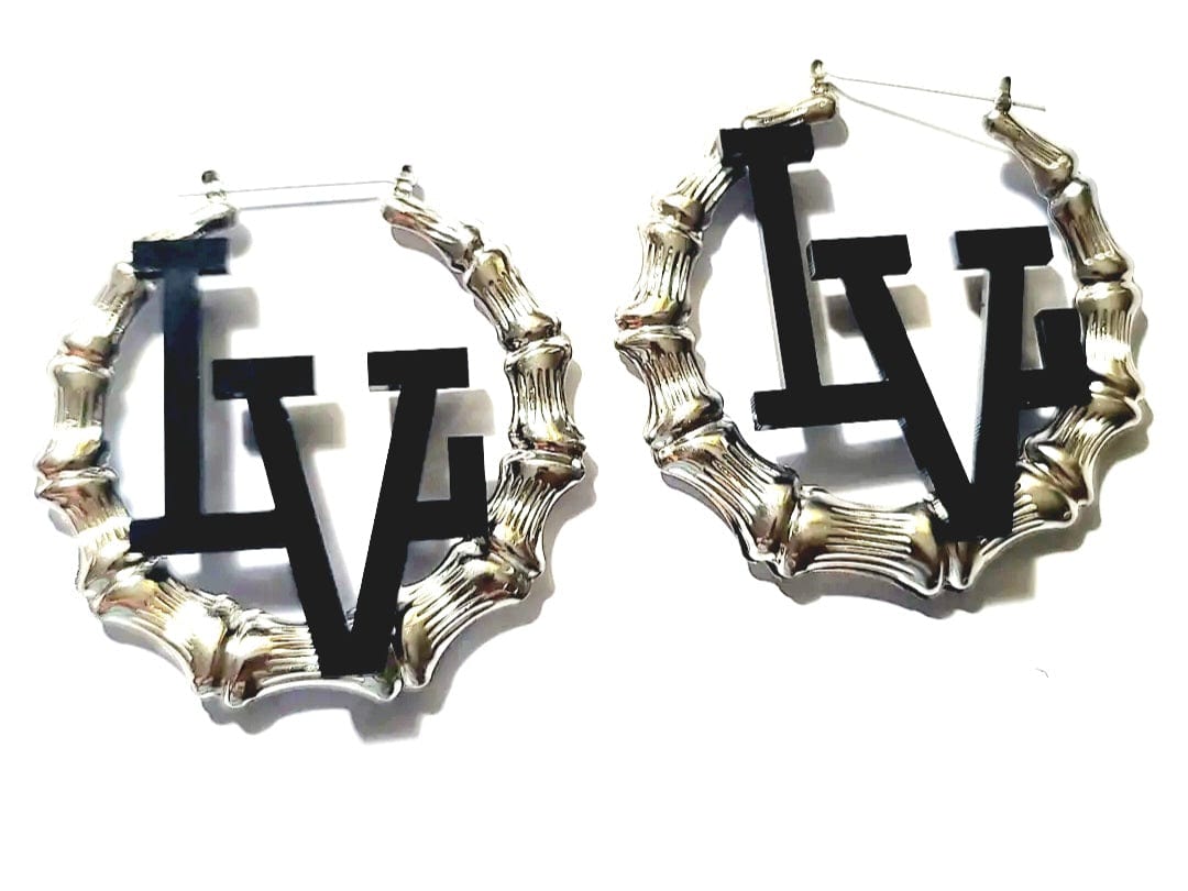 Raiders Bamboo Hoop Earrings ilaments Jewelry