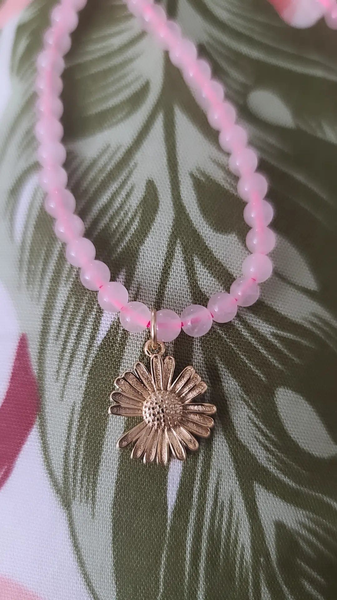 Sunflower Rose Quartz Necklace ilaments Jewelry