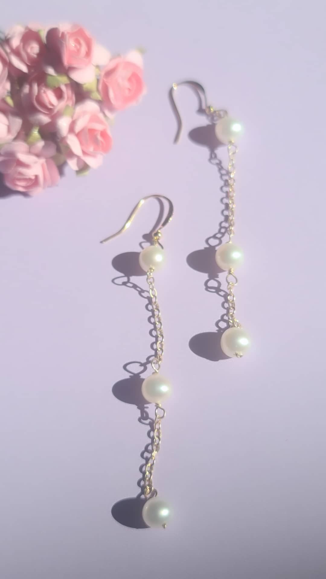 Pearl Dangle Earrings ilaments Jewelry