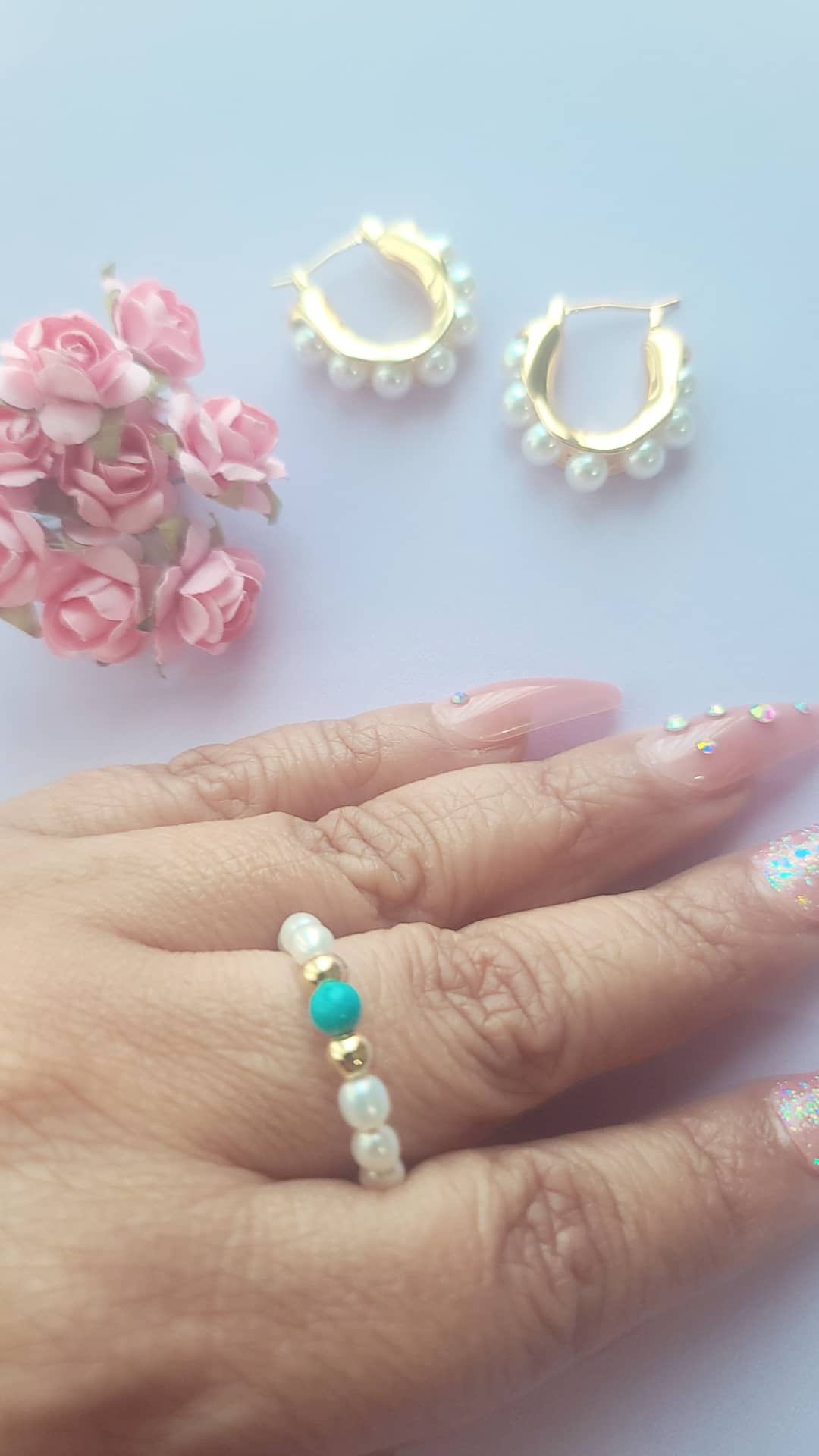 Pearl Turquoise Ring ilaments Jewelry