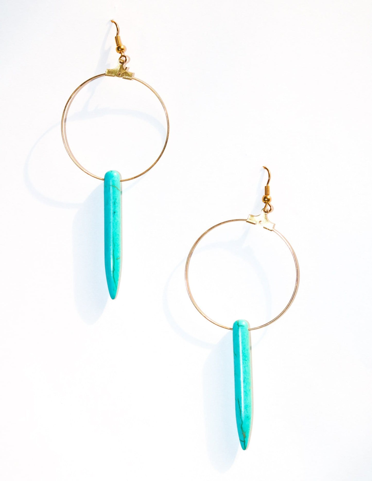 Turquoise Dangle Hoop Earrings ilaments Jewelry