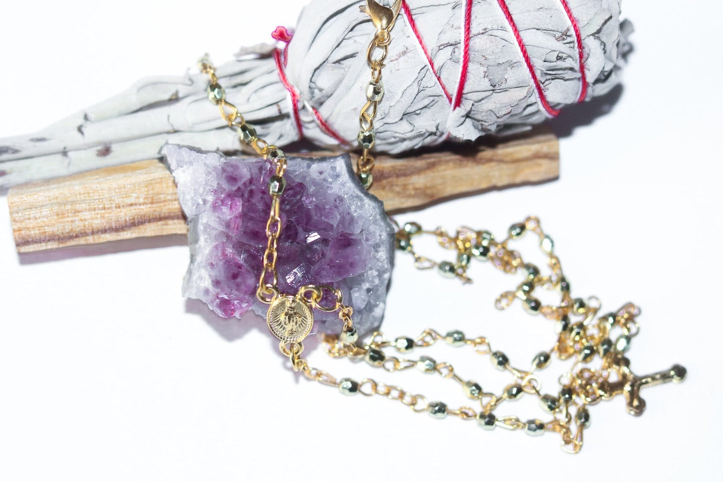 Rosary Amethyst Sage Bundle ilaments Jewelry