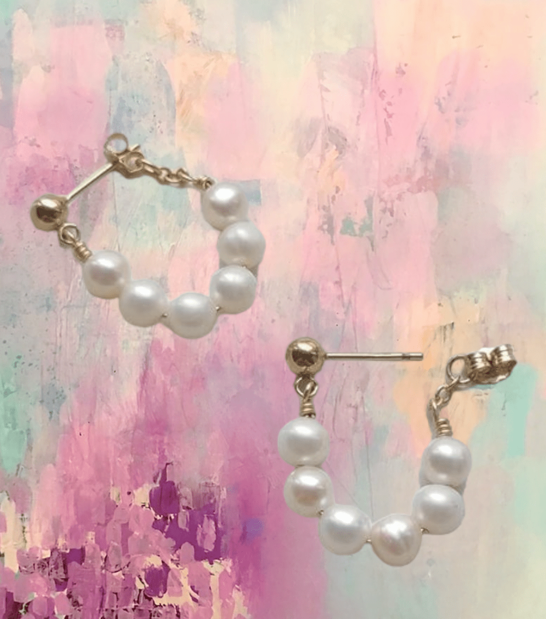 Pearl Wrap Post Earrings ilaments Jewelry