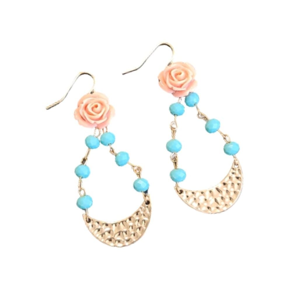 Moon Rose Crystal Earrings ilaments Jewelry