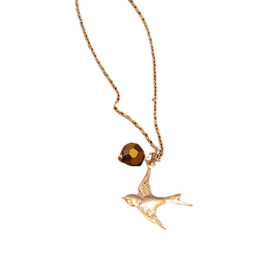 Sparrow Crystal Charm Necklace ilaments Jewelry