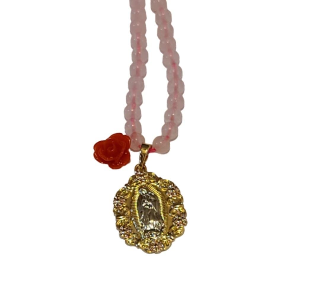 Rose Quartz Virgen Necklace ilaments Jewelry
