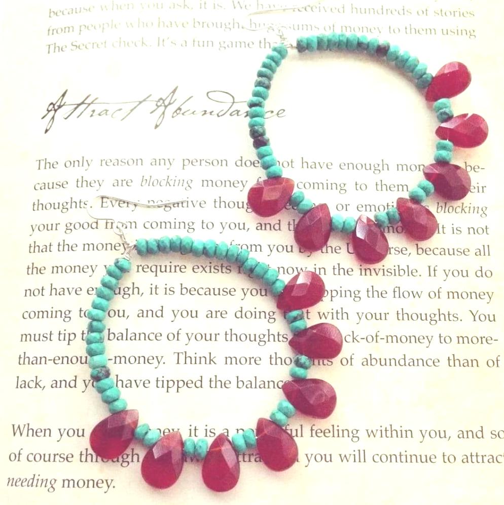 Turquoise Carnelian Hoop Earrings ilaments Jewelry