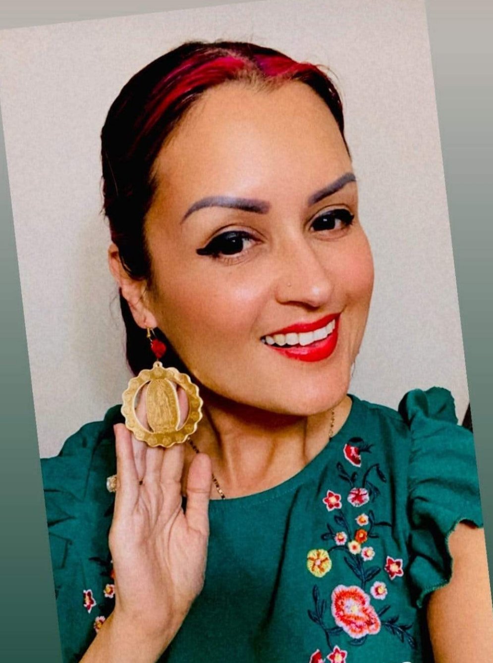 Virgen de Guadalupe Rose Earrings ilaments Jewelry