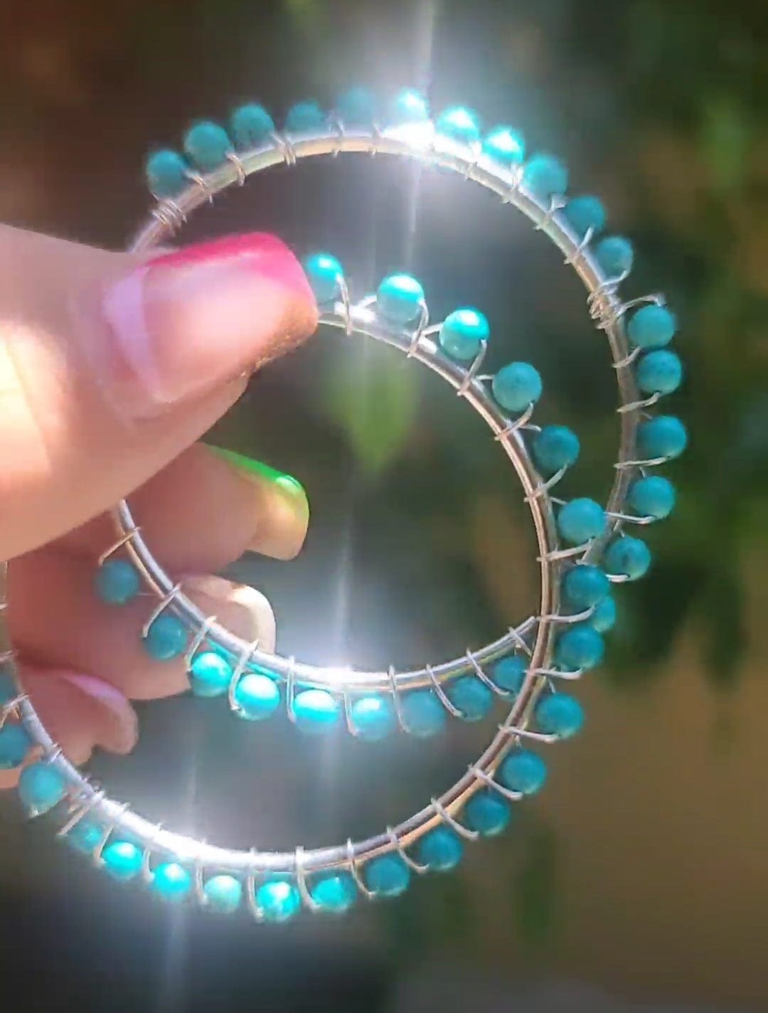 Turquoise Wire Wrapped Healing Earrings ilaments Jewelry