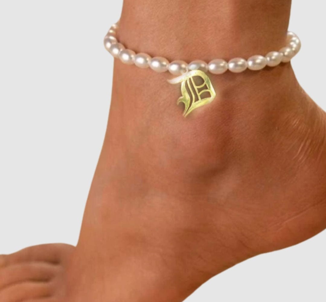 Pearl Initial Anklet ilaments Jewelry