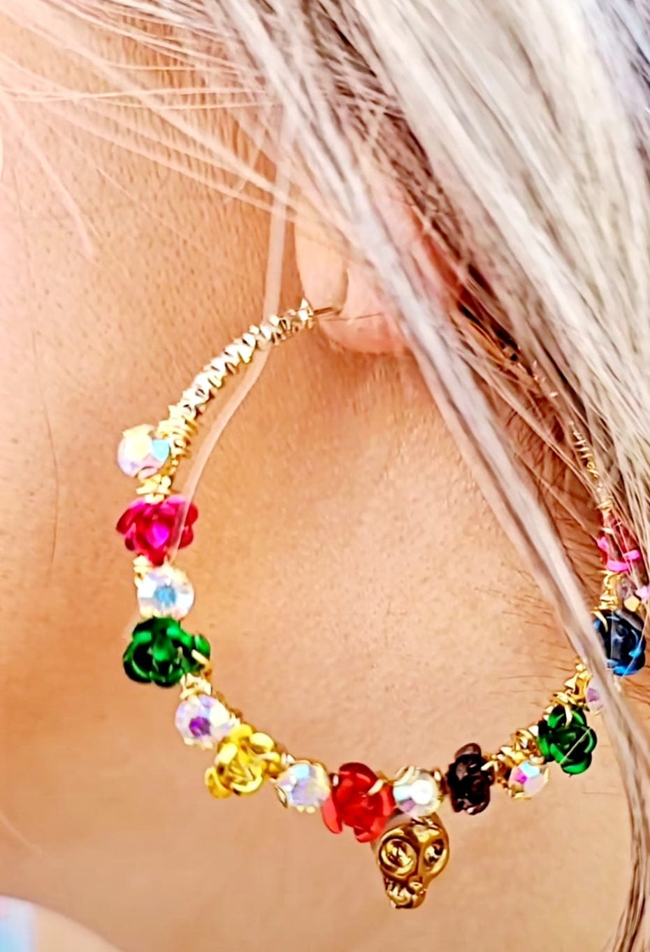 Muertos y Flores Hoop Earrings ilaments Jewelry