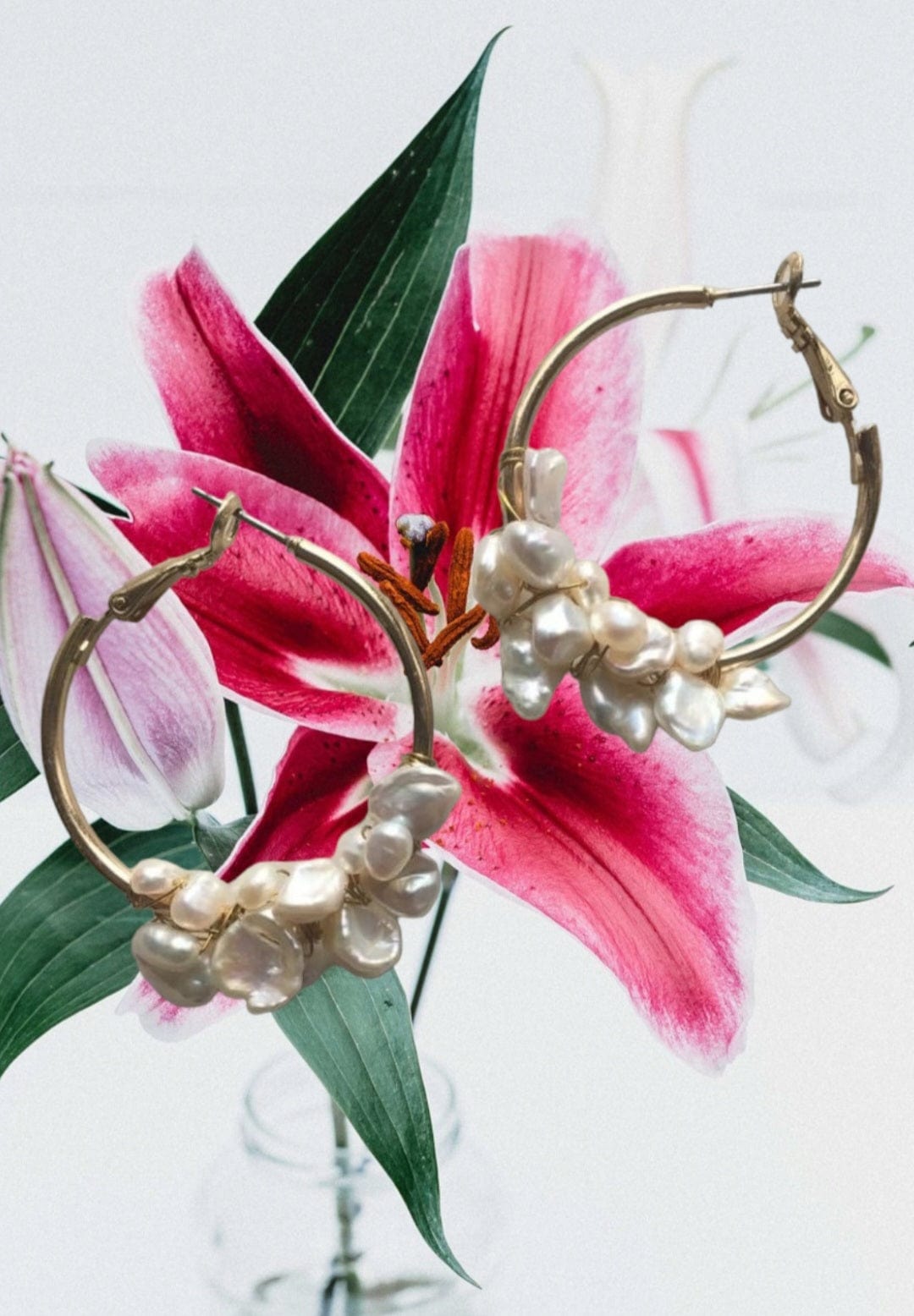 Pearl Wrapped Hoop Earrings ilaments Jewelry