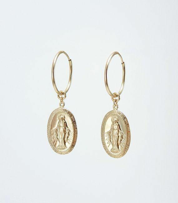 Virgen 14kt Gold Fill Hoop Earrings ilamentsjewelry