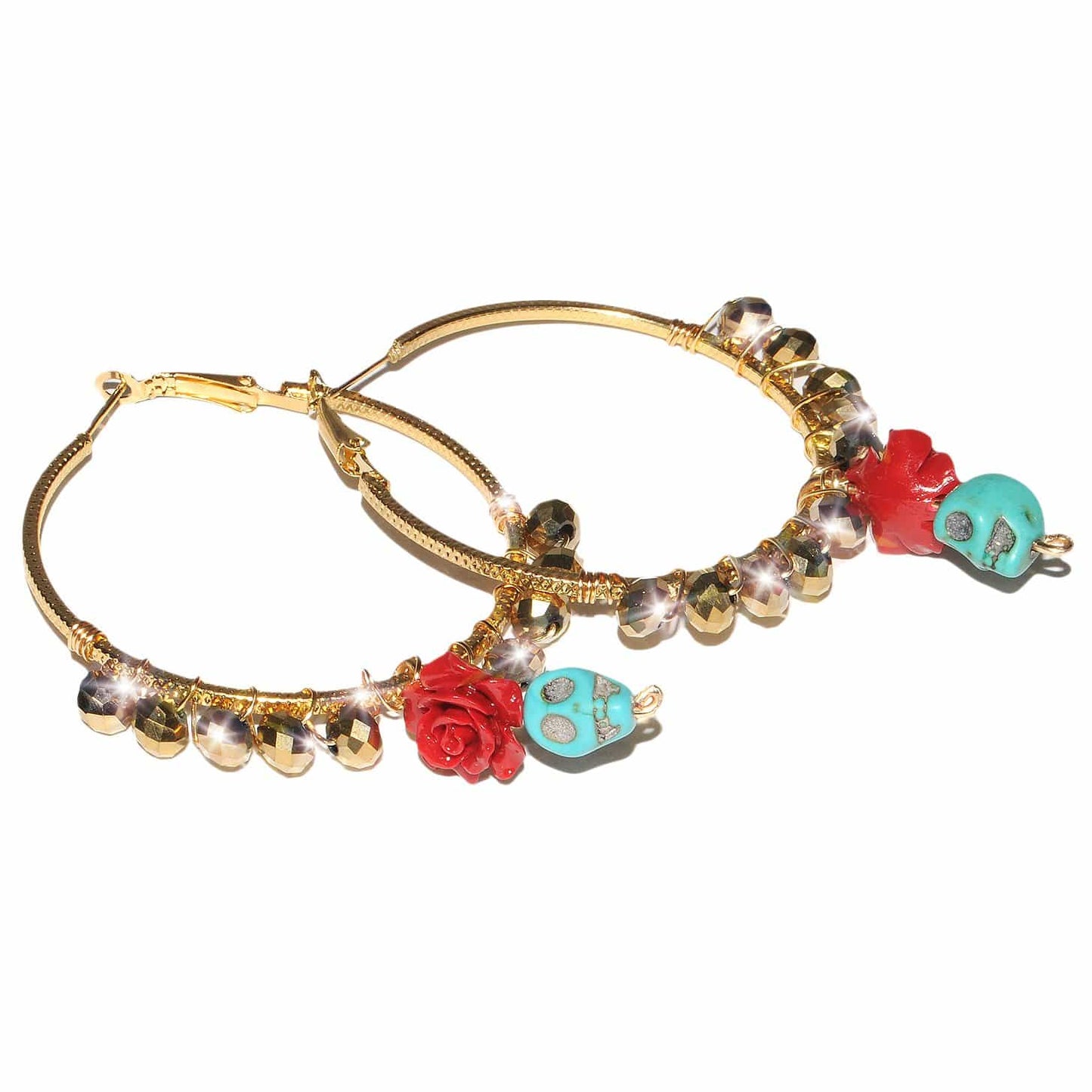 Sugar Skull Crystal Hoop Earrings ilamentsjewelry
